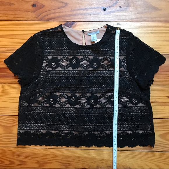 H&M Black Lace Square Crop Top, NWT, M - Picture 7 of 13